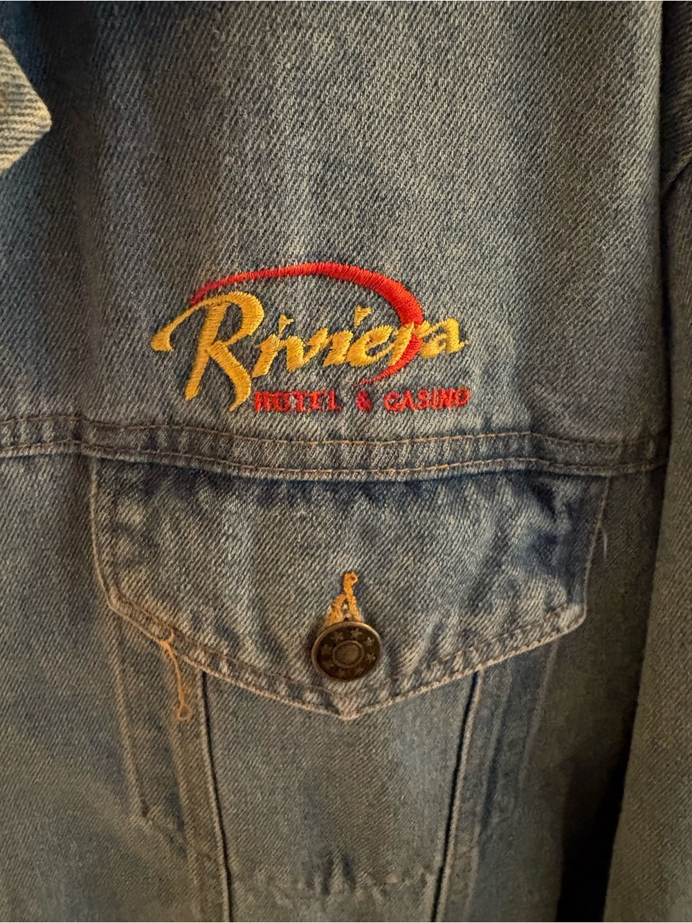 Vintage Vegas Riviera Casino Denim Jacket - Picture 5 of 16